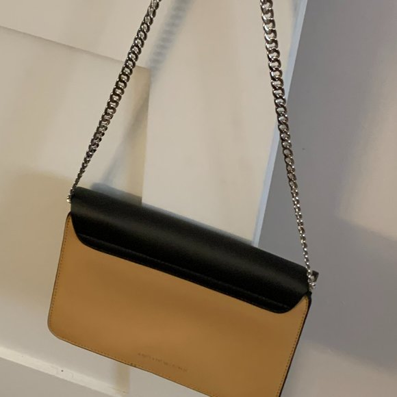New Tan and Black Leather Shoulder Bag - Picture 8 of 8